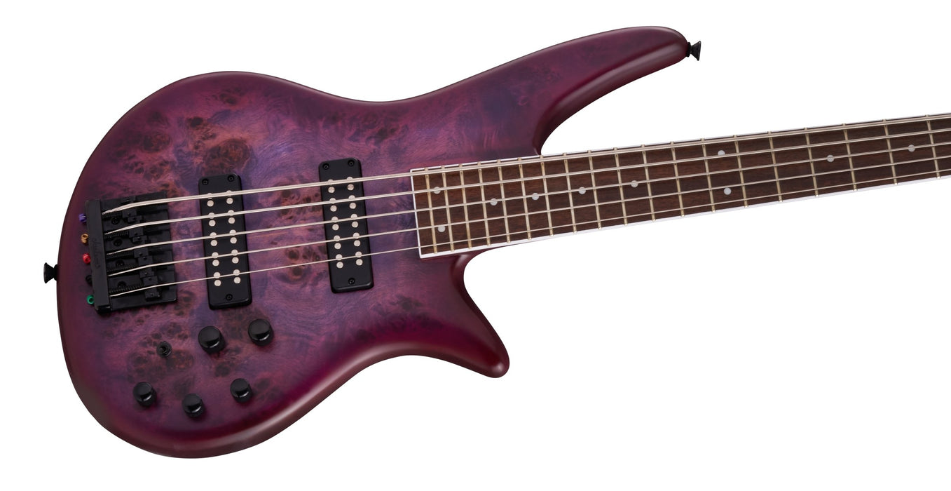 Jackson X Series Spectra Bass SBXP V, Laurel Fingerboard, Transparent Purple Burst