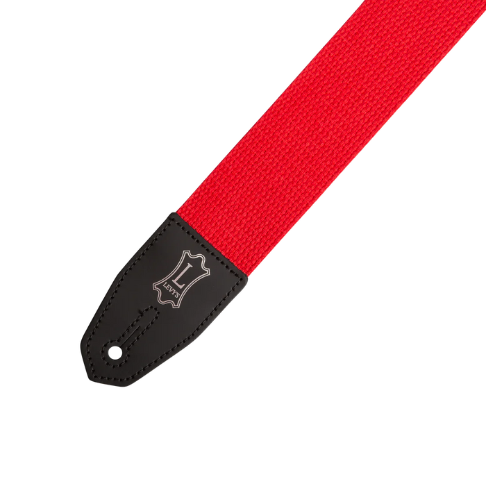 Levy's Cotton Right Height Series 2 inch Wide RipChord™ Guitar Strap, Red