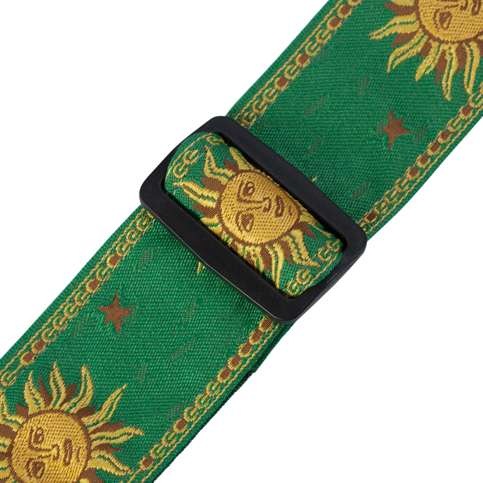 Levy's Sun Motif Series 2" Wide Jacquard Guitar Strap, Green