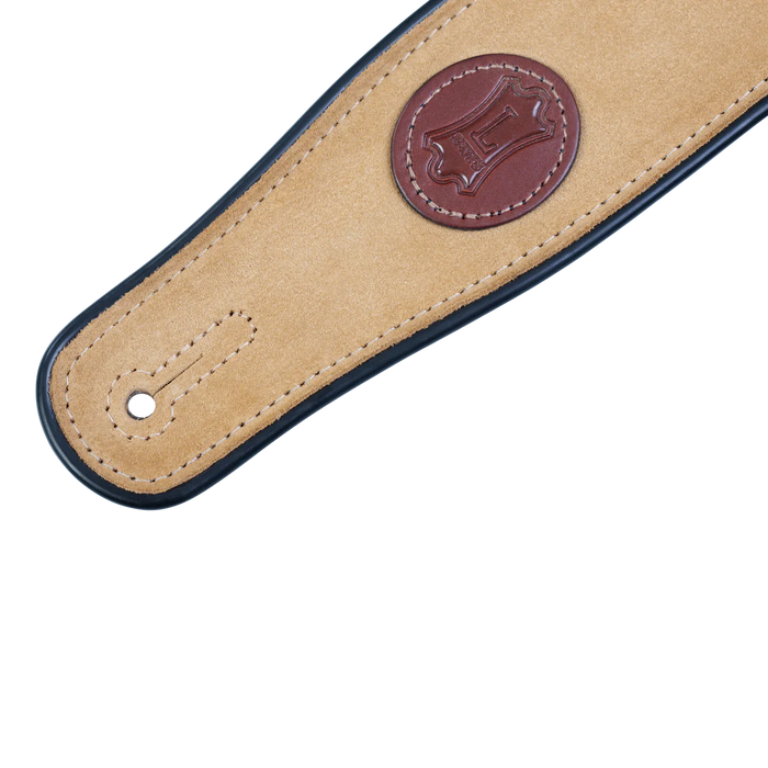 Levy's Signature Suede Series 2 1/2" Wide Guitar Strap, Tan & Black