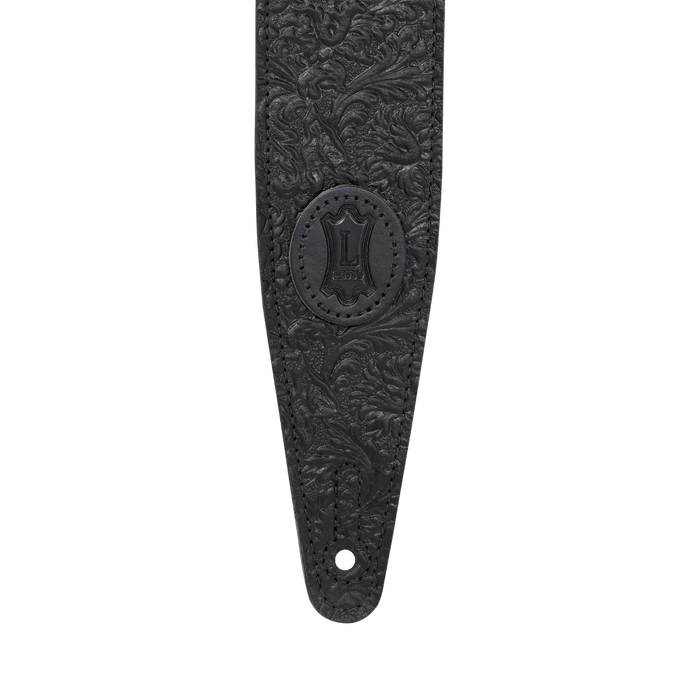 Levy's Florentine Deluxe Series 25" Leather Guitar Strap, Black