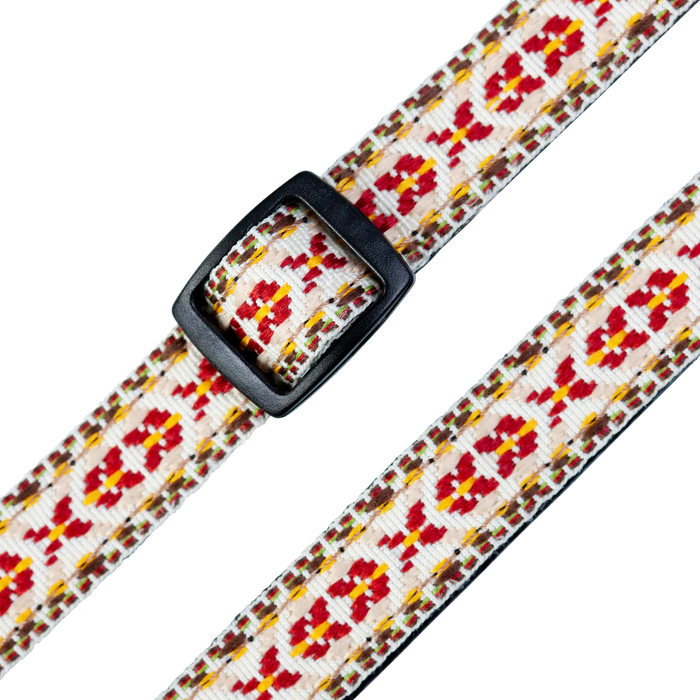 Levy's Jacquard Ukulele Series 1/2" Wide Mandolin & ukulele Strap, Red & Yellow