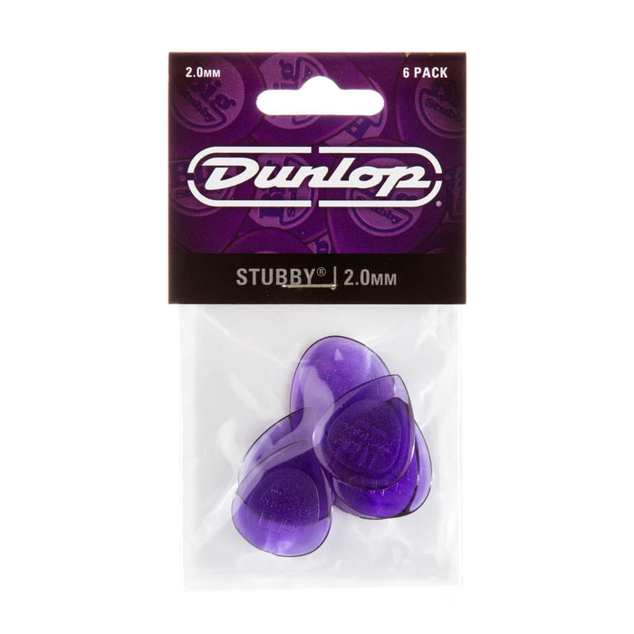 Dunlop 2.0mm Stubby Jazz Guitar Picks (6/pack)