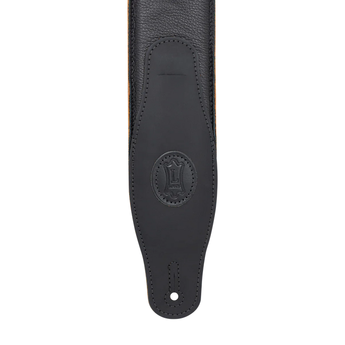 Levy's Cirro Series 3" Padded Garment Leather Guitar Strap, Black & Honey