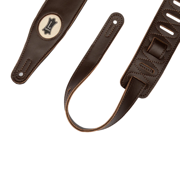 Levy's Vegan Leather Series 25" Vegan Leather Strap, Dark Brown