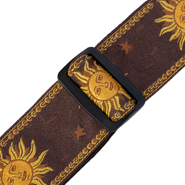 Levy's Sun Motif Series 2" Wide Jacquard Guitar Strap, Brown