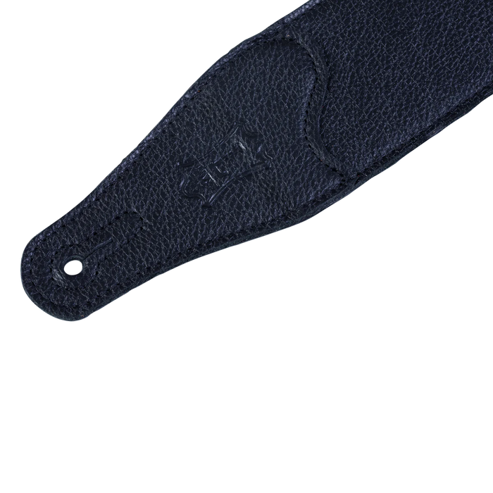 Levy's The Ebony Series 2 1/2" Wide Garment Leather Guitar Strap, Black