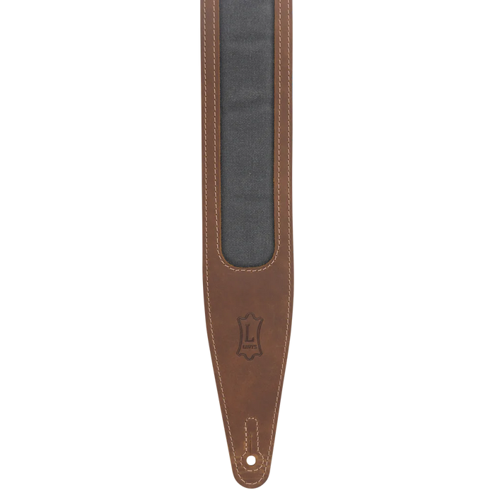 Levy's Voyager Pro Leather Guitar Strap, Brown, Grey