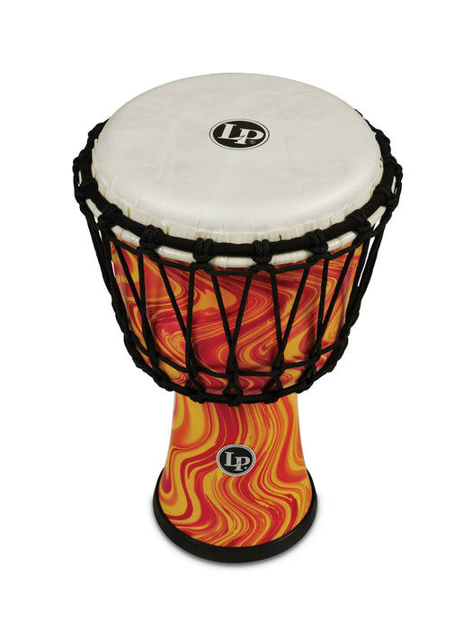 LP LP1607 World 7” Rope Tuned Circle Djembe w/ Perfect Pitch Head - Orange Marble