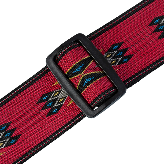 Levy's Tribal Rhythms Series 2" Wide Woven Guitar Strap, Red Arrow