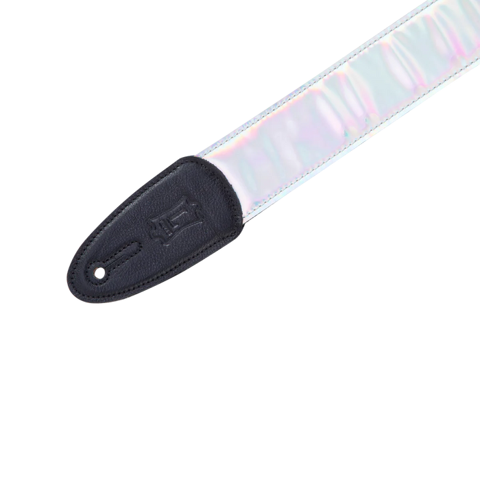 Levy's Iridescent Series 2" Wide Vinyl Guitar Strap, Silver