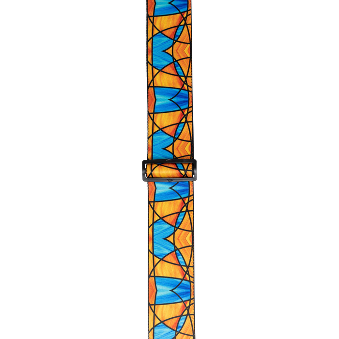 Levy's Stained Glass Series Guitar Strap, Orange and Blue