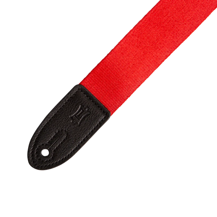 Levy's Junior Poly Series 1 1/2 inch Wide Kids Guitar Strap, Red