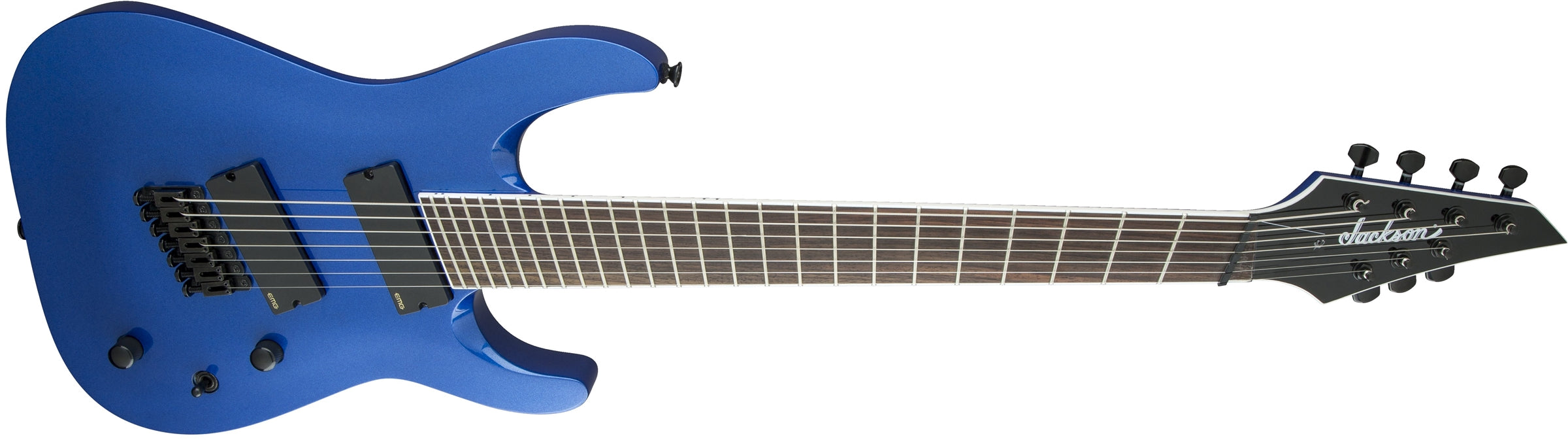 Jackson X Series Soloist Arch Top SLAT7 MS, Laurel Fingerboard, Multi-Scale, Metallic Blue