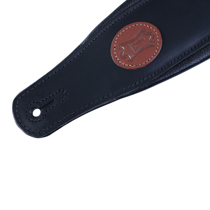 Levy's Signature Legacy Series 3" Wide Veg-tan Leather Guitar Strap, Black