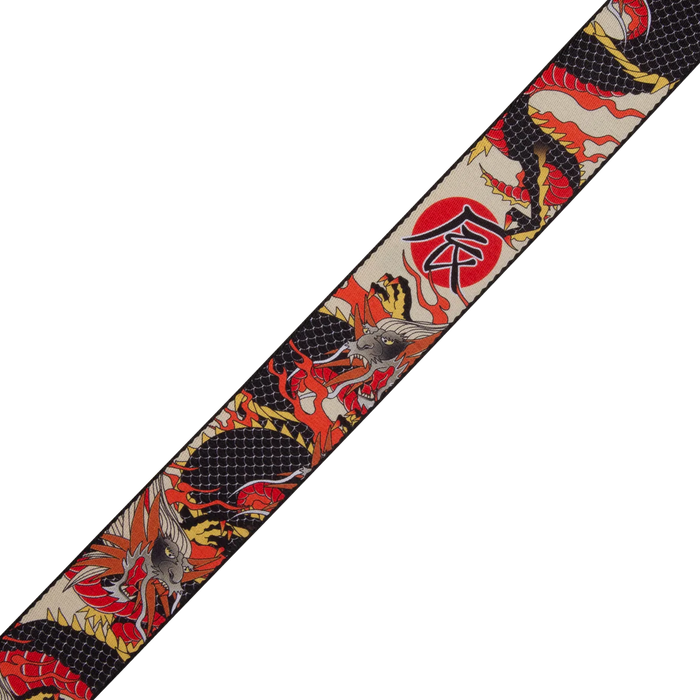 Levy's Eastern Harmony Series Polyester Guitar Strap, Red Dragon