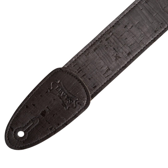 Levy's Cork Guitar Series 2 inch Wide Cork Guitar Strap, Solid Black