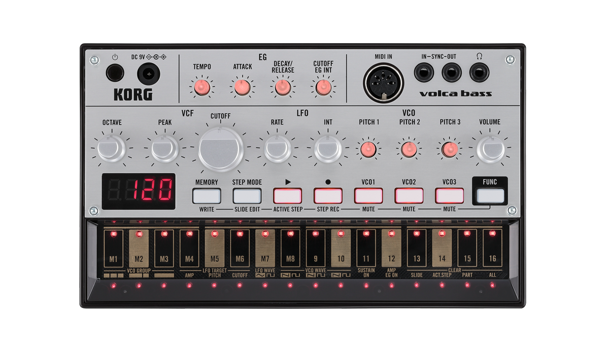 Korg VOLCA-BASS Analog Bass Machine With 16 Step-Sequencer/3 Parts,3 Osc,Built-In Speaker,Auto-Tuning