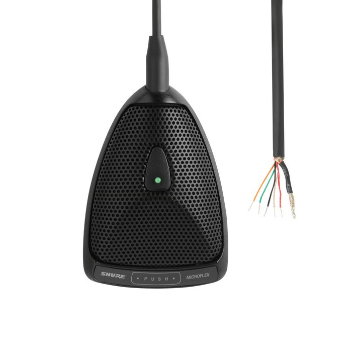 Shure MX392/S Supercardioid Condenser Boundary Microphone, In-Line Preamp, 12' Attached