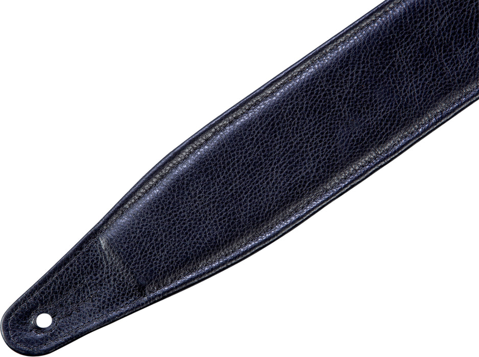 Levy's Florentine Deluxe Series 2 1/2" Wide Garment Leather Guitar Strap, Stripe Black