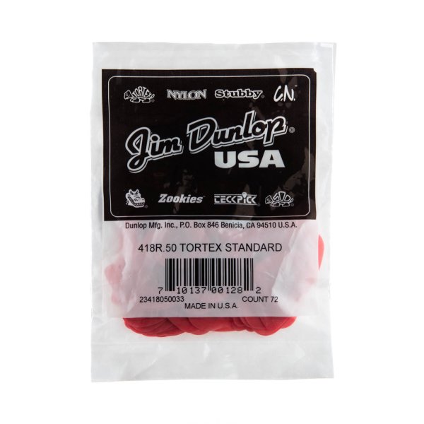 Dunlop Red 0.50mm Tortex Standard Guitar Pick (72/bag)