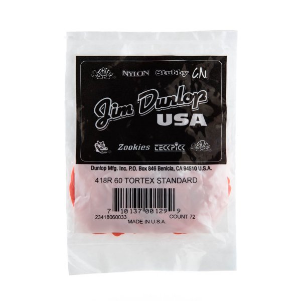 Dunlop Orange 0.60mm Tortex Standard Guitar Pick (72/bag)