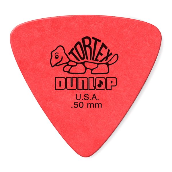 Dunlop Red 0.50mm Tortex Triangle Guitar Pick, 6 pack