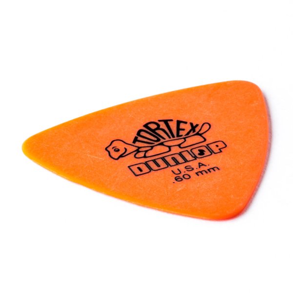 Dunlop Orange 0.60mm Tortex Triangle Guitar Pick, 6/pack