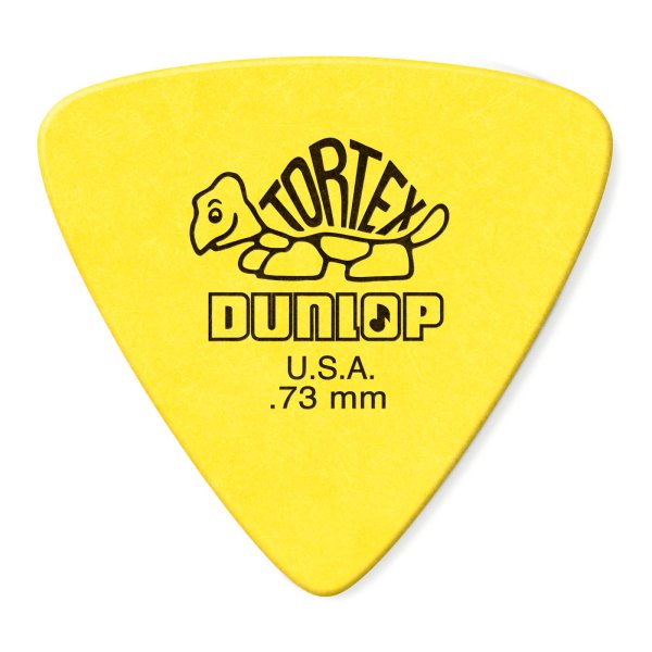 Dunlop Yellow 0.73mm Tortex Triangle Guitar Pick, 6 pack