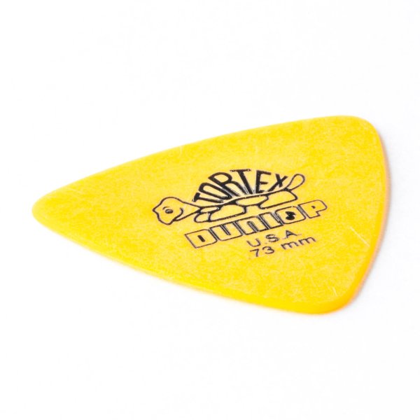 Dunlop Yellow 0.73mm Tortex Triangle Guitar Pick, 6 pack