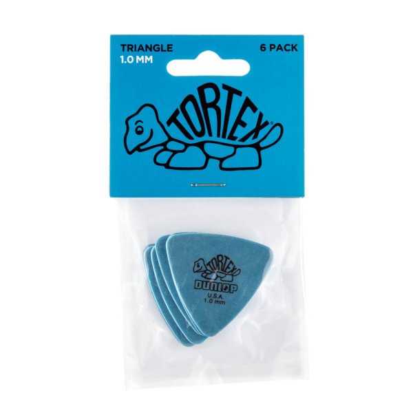 Blue 1.0mm Tortex Triangle Guitar Pick (6/pack)