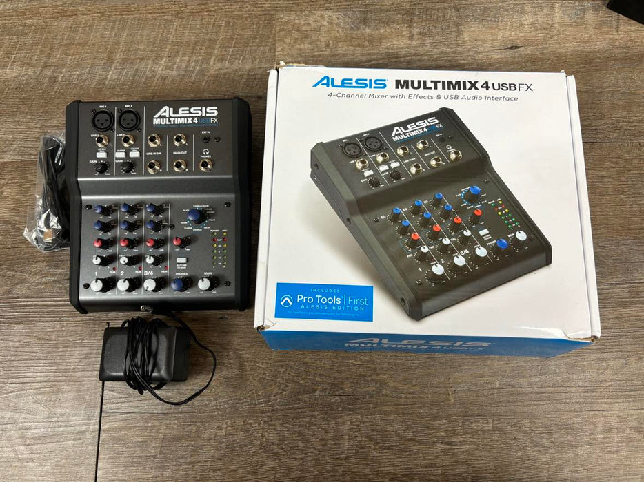 Alesis 4- Channel Mixer w/Effects & USB Audio 4 USB - Used
