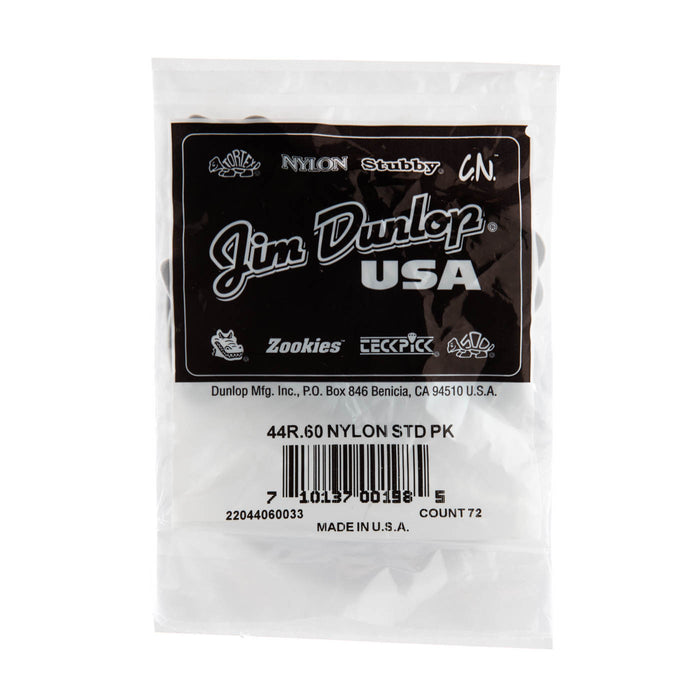 Dunlop 0.60mm Nylon Standard Guitar Pick (72/Bag)