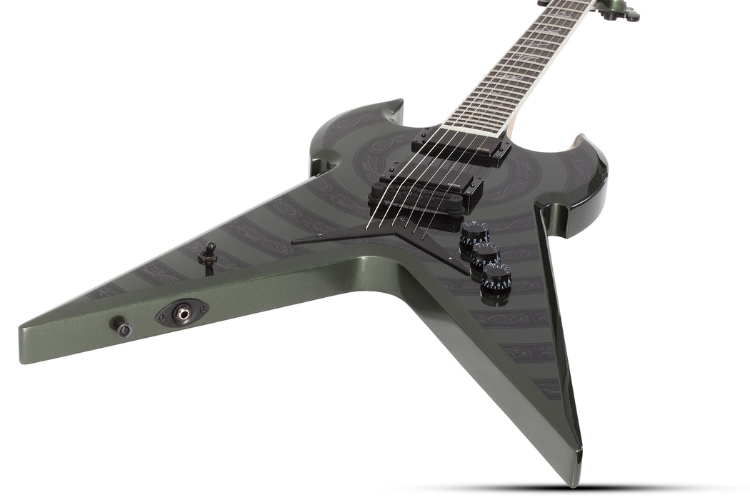 Wylde Audio Warhammer NT Norse Dragon Bullseye Electric Guitar, Metallic Green