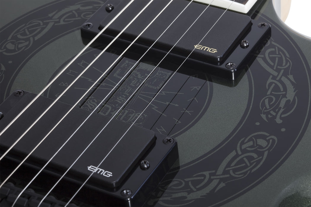 Wylde Audio Warhammer NT Norse Dragon Bullseye Electric Guitar, Metallic Green