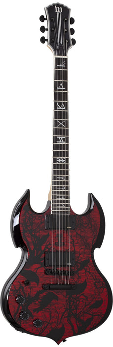 Wylde Audio Barbarian Left-Handed Electric Guitar, Blood Raven