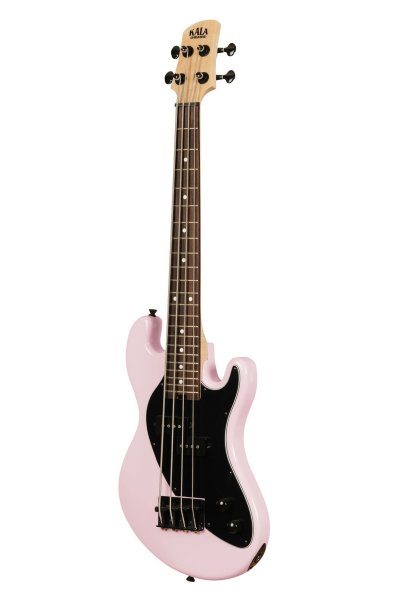 Kala Solid Body 4-String Fretted U-BASS With Gig Bag, Pale Pink