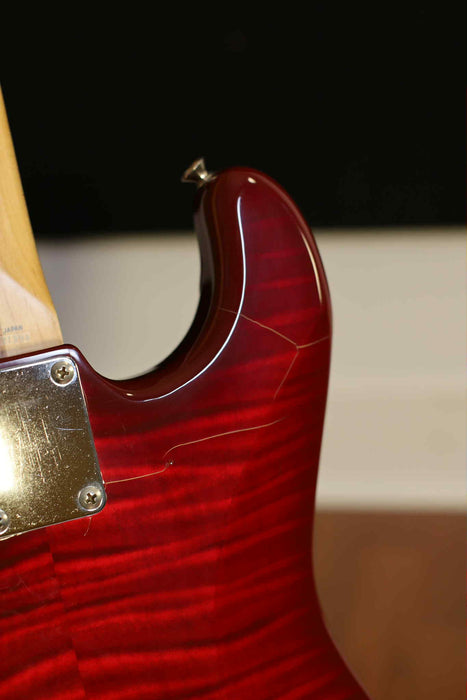 Fender "Squier series" MIJ w/Floyd Rose, Crimson Foto Flame - Used