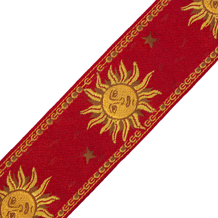 Levy's Sun Motif Series 2" Wide Jacquard Guitar Strap, Red