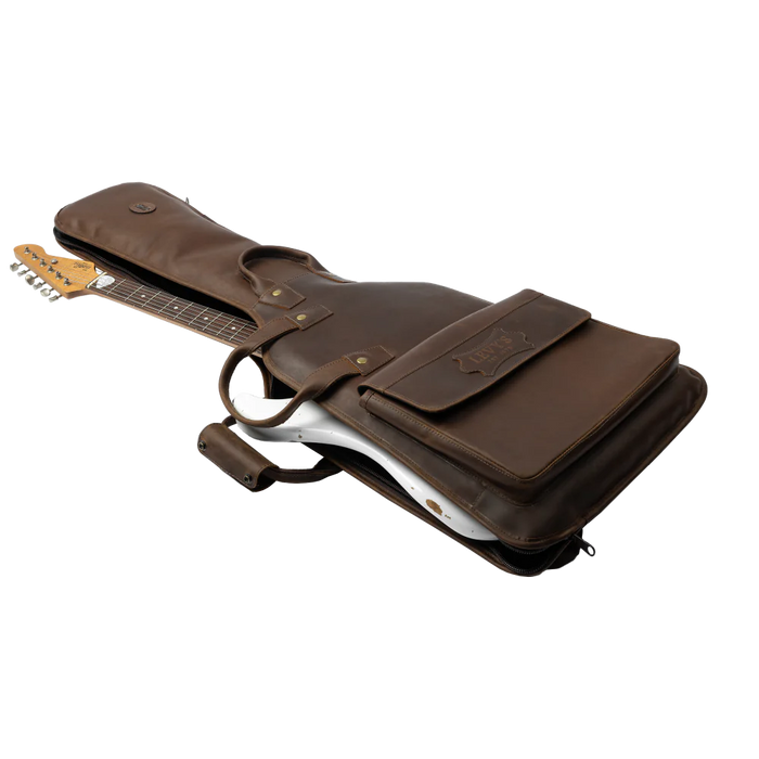 Levy's Solera Series Leather Bags Electric Guitar Bag, Brown