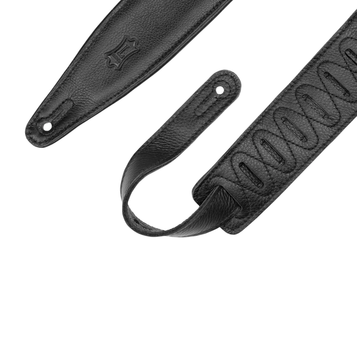 Levy's Moon Phases Series 25" Garment Leather Guitar Strap, Black & Brown
