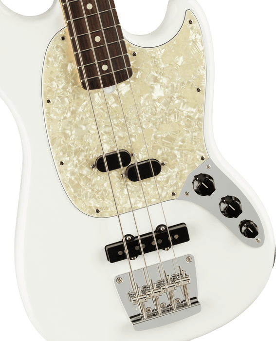 Fender American Performer Mustang Bass, Rosewood Fingerboard - Arctic White