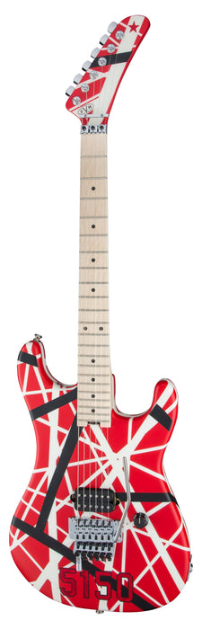 EVH Striped Series 5150™, Maple Fingerboard, Red with Black and White Stripes