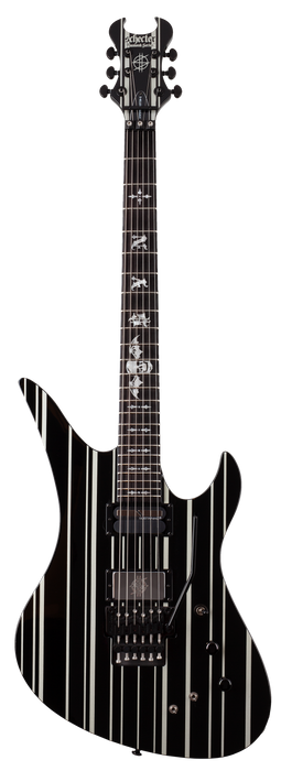 Schecter Synyster Gates Custom-S Electric Guitar - Gloss Black/Silver Stripes