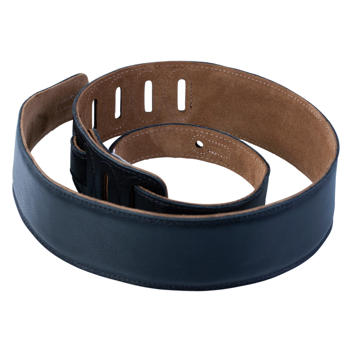 Levy's Staple Series 2 1/2" Wide Garment Leather Guitar Strap, Extra Long, Black