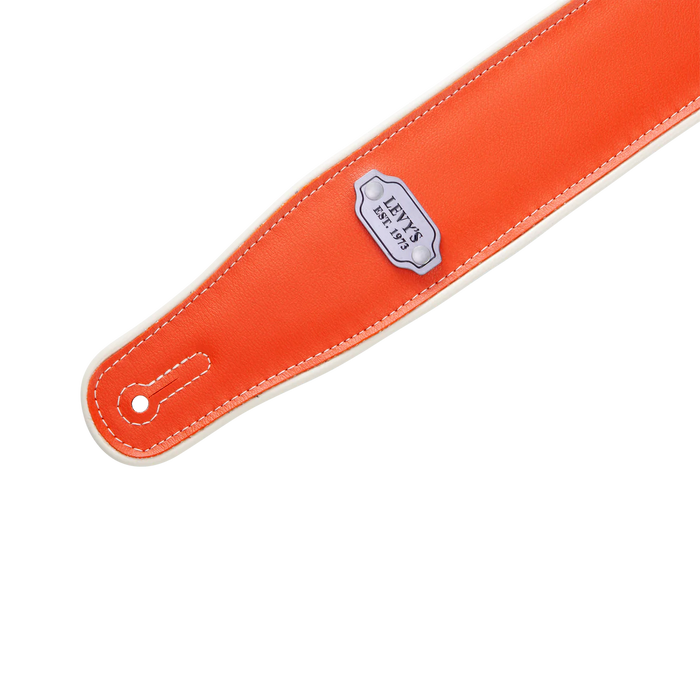 Levy's Reversible Vinyl Series 2 3/4" Wide Vinyl Guitar Strap, Orange & Teal