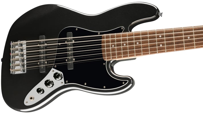 Squier -  Affinity Series Jazz Bass VI, Laurel Fingerboard, Black Pickguard, Black Metallic