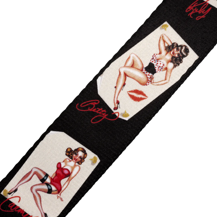 Levy's 2” Sonic-Art polyester guitar strap with Pin-Up motif