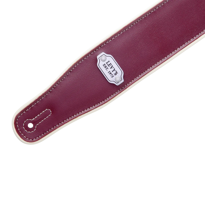 Levy's Reversible Vinyl Series 2 3/4" Wide Vinyl Guitar Strap, Burgundy & Seafoam