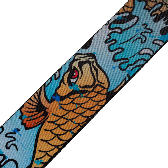 Levy's Graphic Waves Series 2" Wide Polyester Guitar Strap, Koi